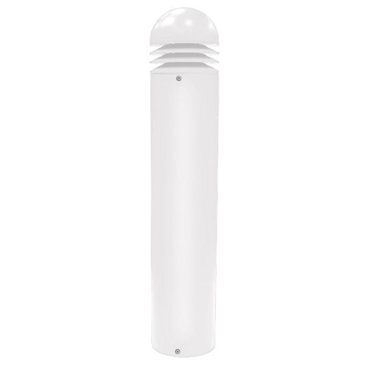 Trace-Lite External Louvered LED Bollard 36 Inch Height 35W LED Engine 360 Degree Light Distribution 5000K 347V/480Vac White Battery Backup (ELB-36-S-HVS-5K-WH-EM)