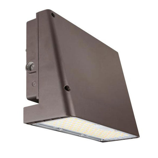 Trace-Lite LED Wall Pack Slim Trapezoid Power/CCT Switchable 11W/15W/21W/26W 3000K/4000K/5000K 120-277VAC 0-10V Black Auxiliary Sensor Receptacle Bronze (E110S-26-CP-BR)