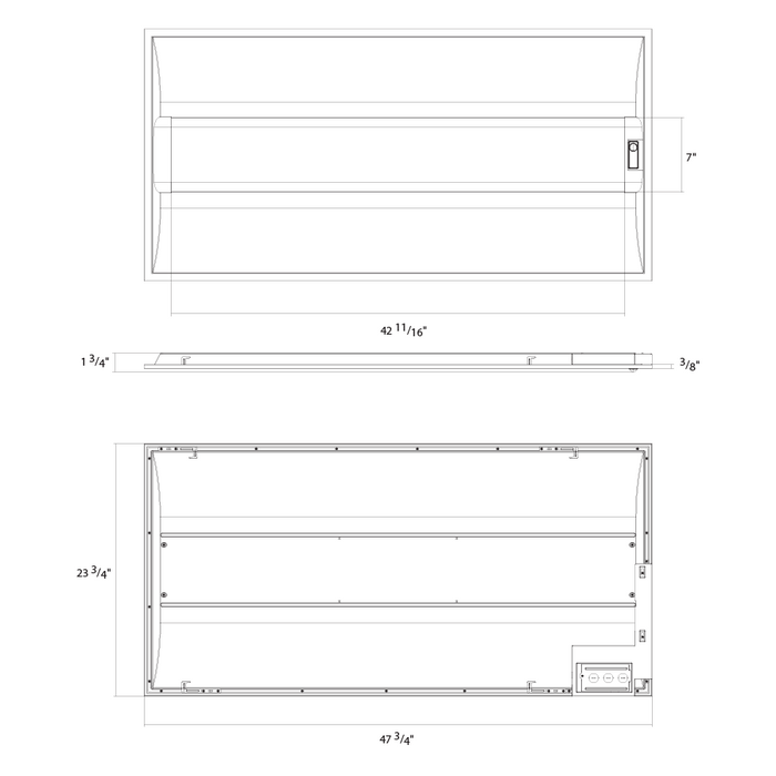 RAB SWISH 2X4 LED Air-Return Troffer Wattage/CCT Selectable 44W/35W/26W 3500K/4000K/5000K 120-277V 0-10V Dimming White PIR Sensor (SWISH2X4/PIR)