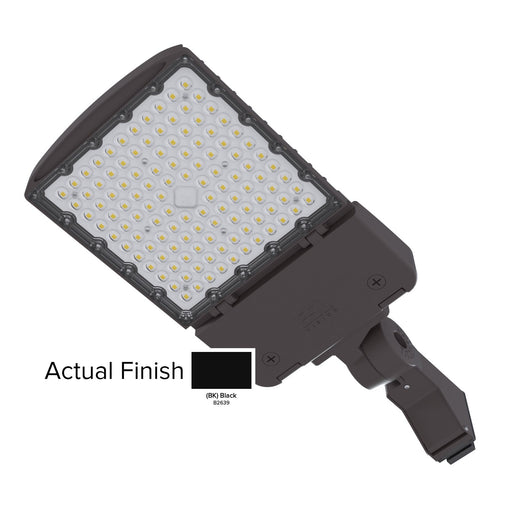 ESL Vision AL Series 150W Maximum CCT Adjustable 3000K/4000K/5000K Built In Receptacle/Shorting Cap 200-528V Photocell Universal Direct Mount T4 Left Lens Black Finish (ESL-AL-75150W-13050-HV-BKUDM-T4L-PC)