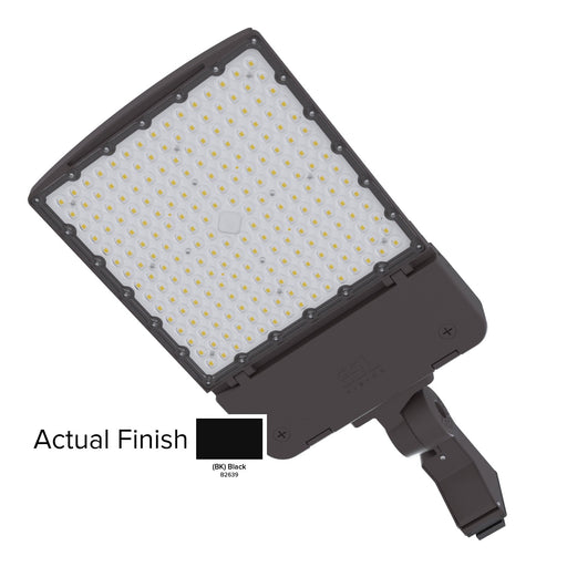 ESL Vision AL Series 320W Maximum CCT Adjustable 3000K/4000K/5000K Built In Receptacle/Shorting Cap 200-528V Photocell Universal Direct Mount T4 Right Lens Black Finish (ESL-AL-200320W-13050-HV-BKUDM-T4R-PC)