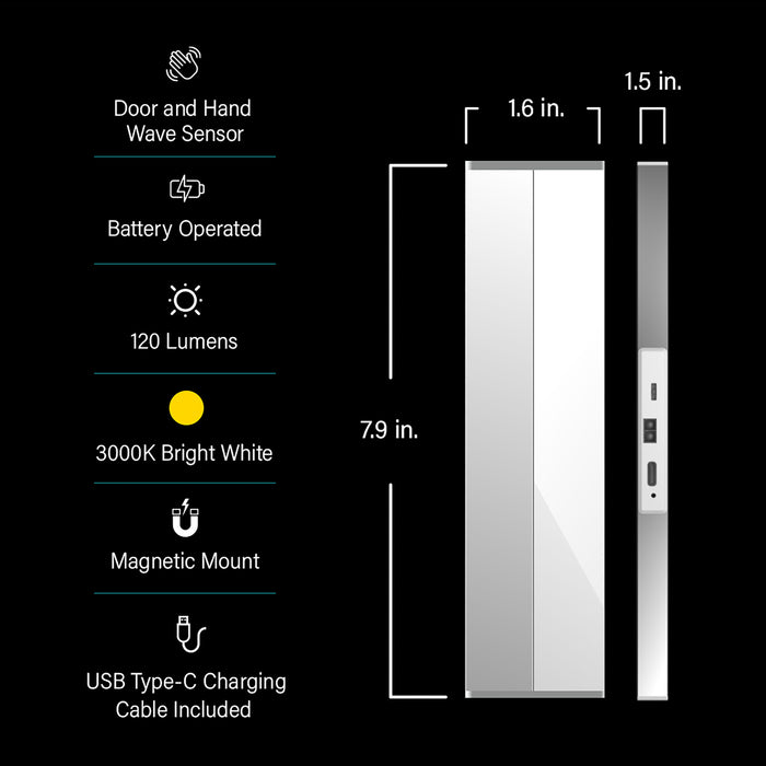 Feit Electric 8 Inch Rechargeable LED Cabinet Door Light (CAB8/830/BAT)