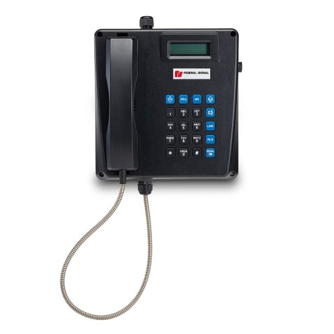 Federal Signal Zone 1 Analog Telephone Armored Handset Cord Noise Canceling Microphone 20-Button Keypad LCD Display Internal Ring Detect Relay Support Supplemental Earpiece IP66 (FT400A-A)