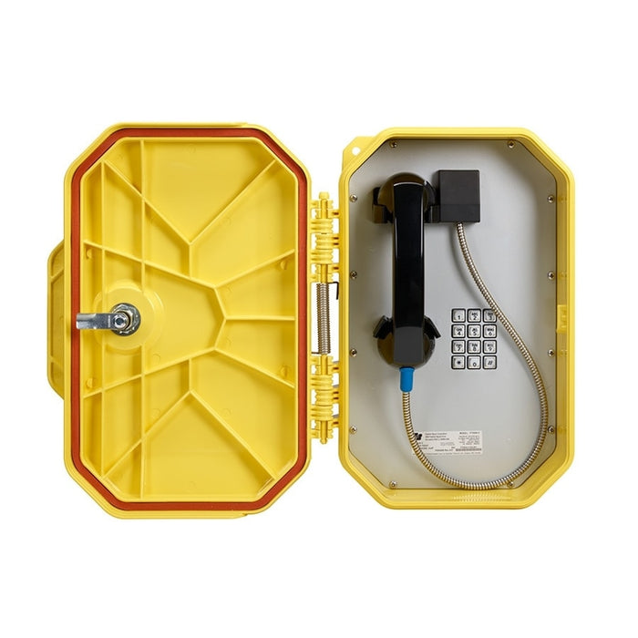 Federal Signal Watertight VoIP Telephone With Metal Keypad Armored Handset Cord (FT300A-V)