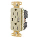 Bryant Duplex Receptacle 15A 125V And Type A And C USB Port 5A 5V Tamper Resistant-Weather Resistant Ivory (USBB15AC5IWR)