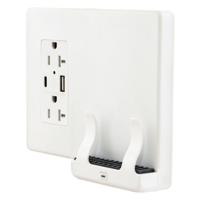 Bryant Combination Wireless Wall Mount Charger And USB Outlet 20A 125V 7.5W (USBB2028AC)