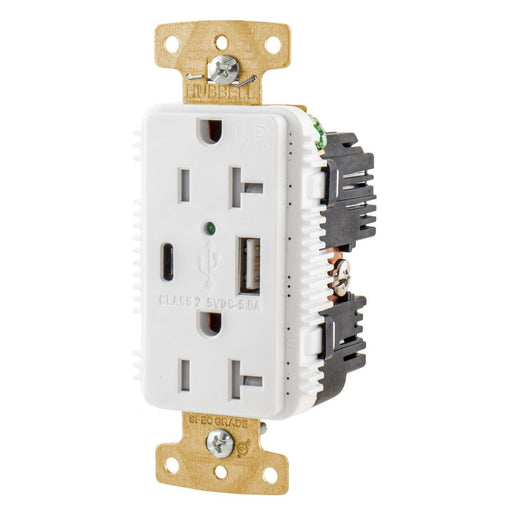 Bryant Tamper Resistant/Weather Resistant Duplex Receptacle And Type A/C USB Ports 20A 125V White (USBB20AC5WWR)