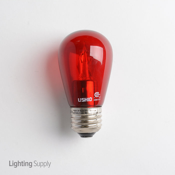 USHIO 2W S14 LED 120V Medium E26 Base Red Dimmable Bulb (1003931)