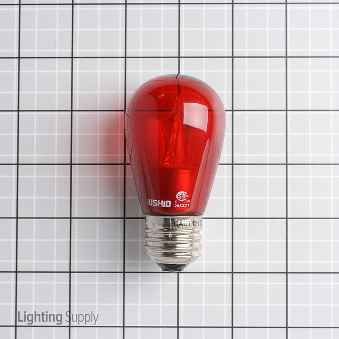 USHIO 2W S14 LED 120V Medium E26 Base Red Dimmable Bulb (1003931)