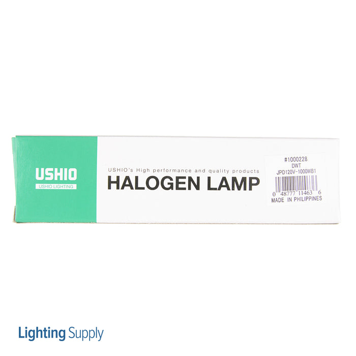 USHIO Halogen DWT Stage And Studio T6 Projector 1000W Light Bulb 120V RX7S Base 3000K (1000228)