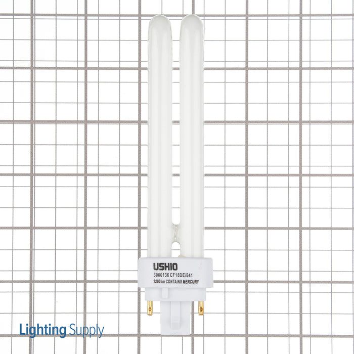 USHIO CF18DE/841 Double Tube Compact Fluorescent T4D 100V 18W G24Q-2 Base Inphos (3000136)