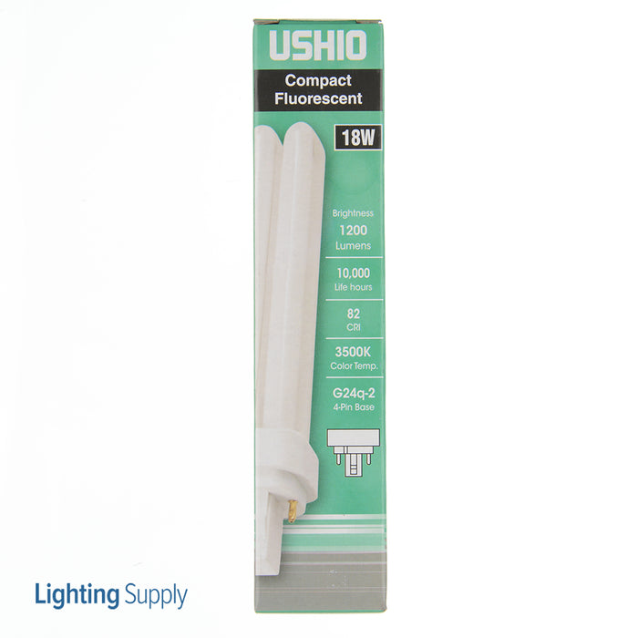 USHIO CF18DE/841 Double Tube Compact Fluorescent T4D 100V 18W G24Q-2 Base Inphos (3000136)