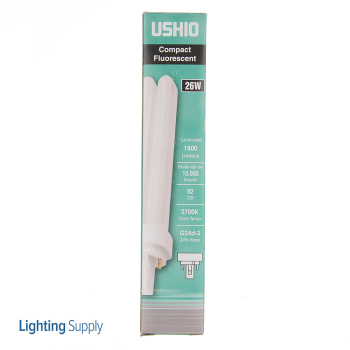 USHIO CF26D/827 Double Tube Compact Fluorescent T4D 105V 26W G24D-3 Base Inphos (3000058)