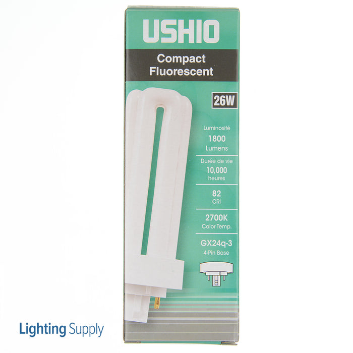 USHIO CF26TE/827 Triple Tube Compact Fluorescent T4T 105V 26W GX24Q-3 Base Inphos (3000215)