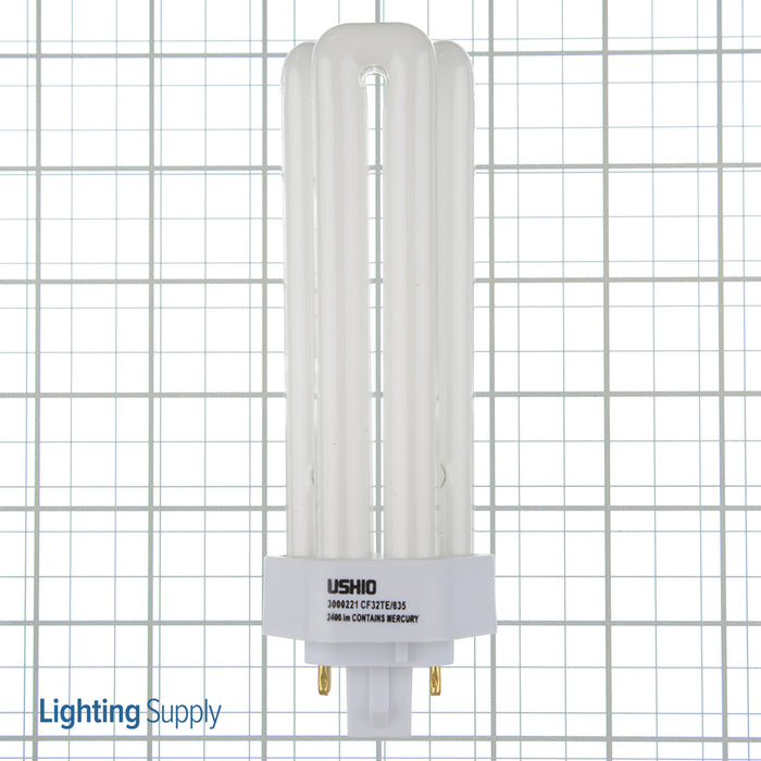USHIO CF32TE/835 Triple Tube Compact Fluorescent 3500K 100V 2400Lm 85 CRI 4-Pin GX24Q-3 Plug-In Base Dimmable Bulb (3000221)