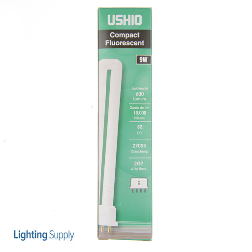 USHIO CF9SE/827 Single Tube Compact Fluorescent T4S 60V 9W 2G7 Base Inphos (3000170)