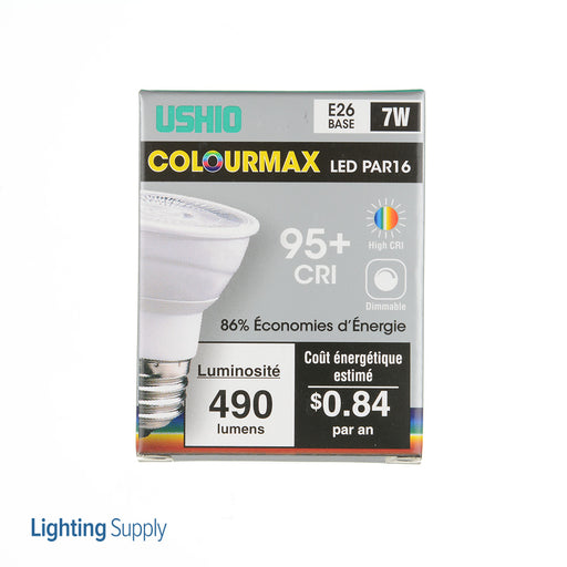 USHIO COLOURMAX LED PAR16 Narrow Flood 25 Warm White 3000K 96 CRI PAR16 16 25 V 20W E26 Base 25 Degree Beam Angle (1004296)