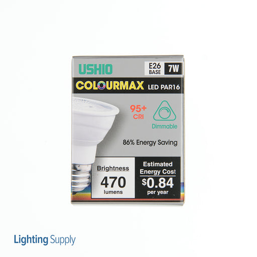 USHIO COLOURMAX LED PAR16 Spot 15 Warm White 3000K 96 CRI 20W E26 Base 15 Degree Beam Angle (1004295)