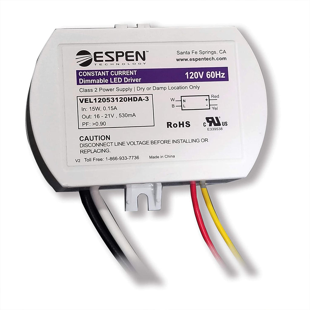 Espen 15W Constant Current LED 120V Driver (VEL12053120HDA-3)