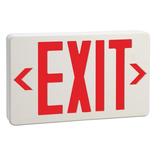 Exitronix VEX Series Thermoplastic LED Exit Sign Universal Single or Double Face Red Letters White Housing (VEX-U-LB-WH)