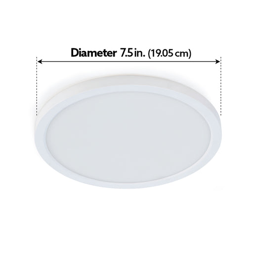 Feit Electric 7.5 Inch 10.5W [65W Equivalent] CCT Selectable 3000K/3500K/4000K/5000K/6500K White Round Flat Panel Ceiling Downlight (74206/6WYCA)