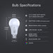 Feit Electric 8.8W [60W Equivalent] CCT Selectable 2700K-5000K A19 Timer LED Bulb (OM602CCTCA/TIMERLEDI)