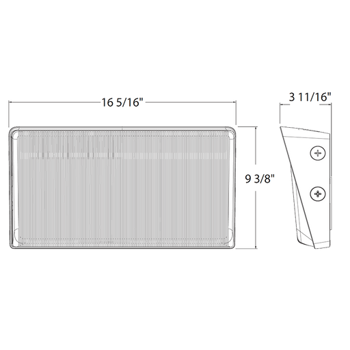 RAB LED Wall Pack Large Field Adjustable 150W/100W/75W 3000K/4000K/5000K 120-277V Junction Box Bronze (W34L)