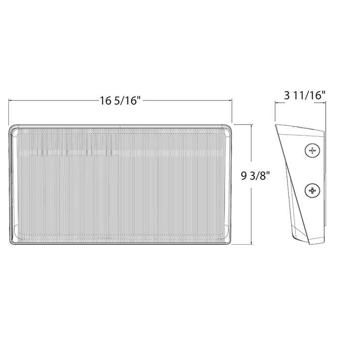RAB LED Wall Pack Large Field Adjustable 150W/100W/75W 3000K/4000K/5000K 120-277V Junction Box Bronze (W34L)