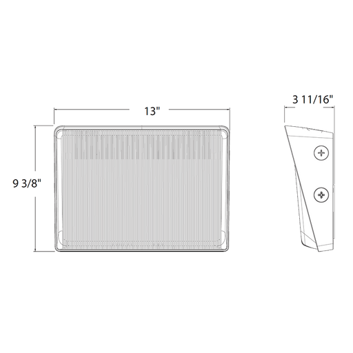 RAB LED Wall Pack Medium Field Adjustable 80W/60W/40W 3000K/4000K/5000K 120-277V Junction Box Bronze (W34M)