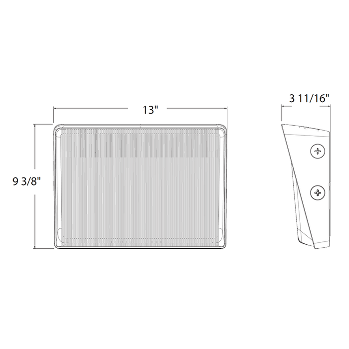 RAB LED Wall Pack Medium Field Adjustable 80W/60W/40W 3000K/4000K/5000K 120-277V Junction Box Bronze (W34M)