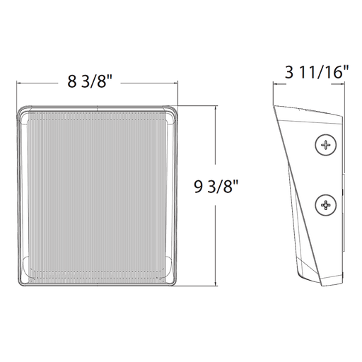 RAB LED Wall Pack Small Field Adjustable 35W/25W/17W 3000K/4000K/5000K 120-277V Junction Box Bronze (W34S)