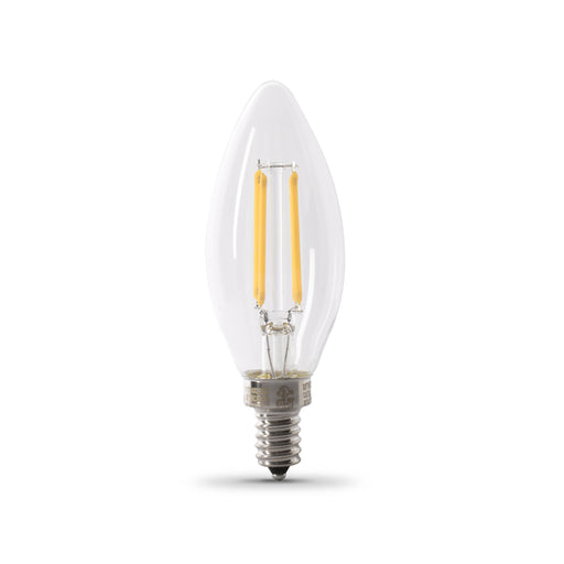 Feit Electric 5.5W [60W Equivalent] Neutral White 3500K E12 Base B10 Dimmable Glass Filament LED Bulb 2-Pack (BPCTC60935CA/FIL2)