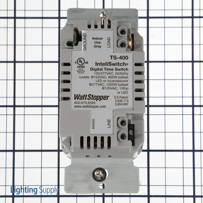 Wattstopper Digital Time Switch 100-300VAC 0-800/1200W Grey (TS-400-G)
