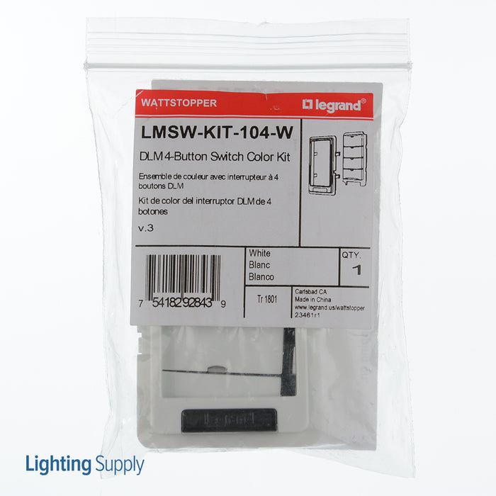 Wattstopper DLM 4-Button Switch Color Kit White (LMSW-KIT-104-W)