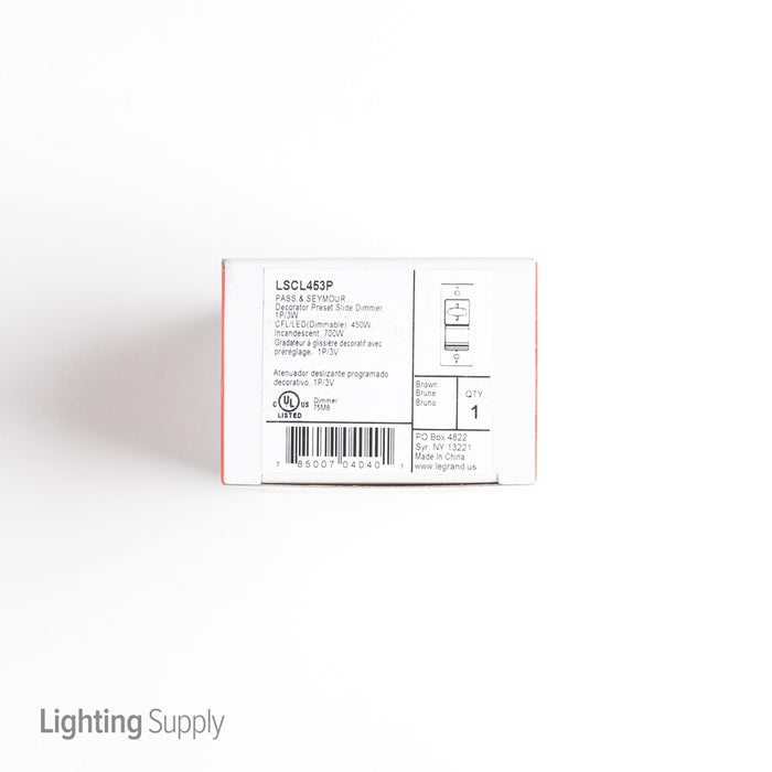 Wattstopper LS Incandescent/Compact Fluorescent /LED Preset Dimmer (LSCL453P)