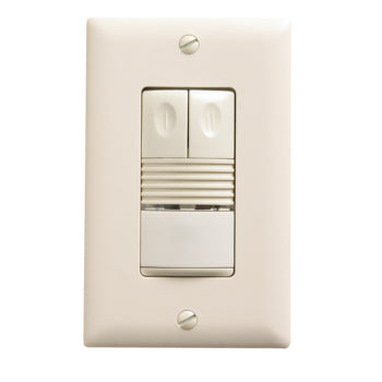 Wattstopper PIR Wall Mount Switch Occupancy Sensor 2 Relays PIR Low Voltage 120/277V Ivory (PW-200-I)