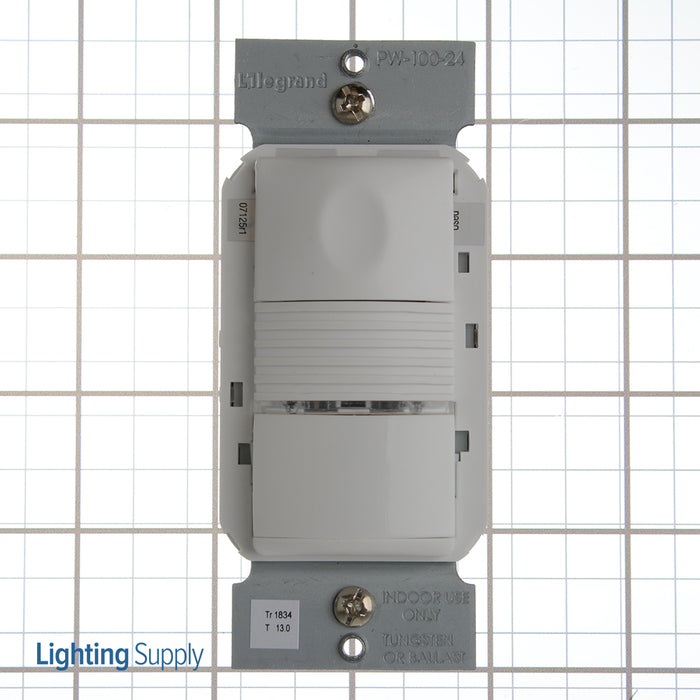 Wattstopper PIR Wall Mount Switch Occupancy Sensor 24V White (PW-100-24-W)