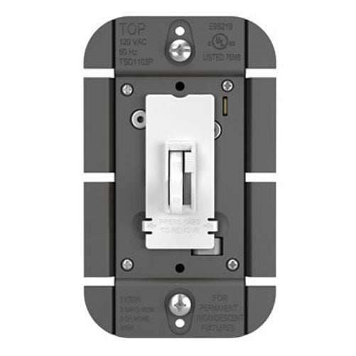 Wattstopper Toggle Slide Dimmer Incandescent Single-Pole 3-Way 1100W Tri-Color (TSD1103PTC)