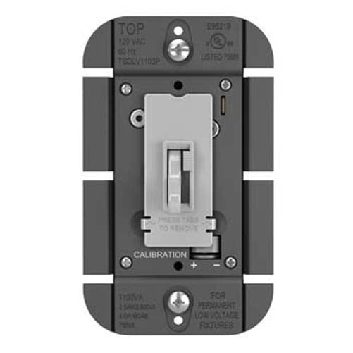 Wattstopper Toggle Slide Dimmer Low-Voltage Single-Pole 3-Way 1100Va Gray (TSDLV1103PGRY)
