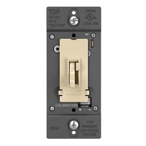 Wattstopper Toggle Slide Dimmer Low-Voltage Single-Pole 3-Way 700Va Ivory (TSDLV703PI)