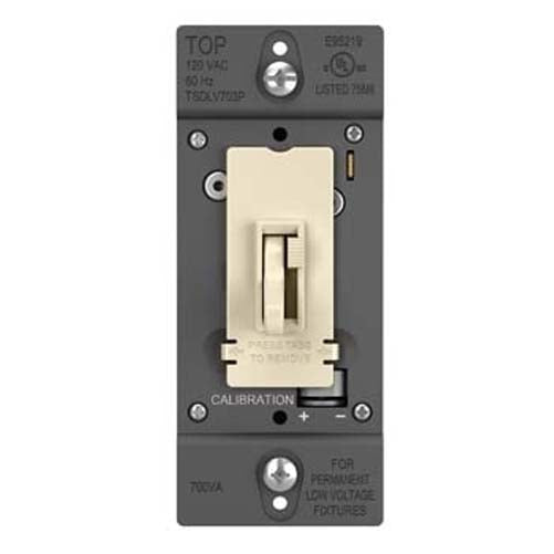 Wattstopper Toggle Slide Dimmer Low-Voltage Single-Pole 3-Way 700Va Light Almond (TSDLV703PLA)