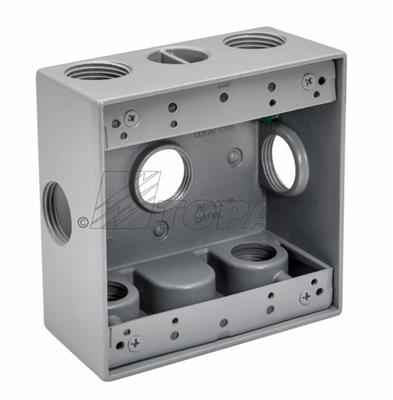 Southwire TOPAZ 3/4 Inch 7-Hole 2-Gang Weatherproof Box (WB2775X)