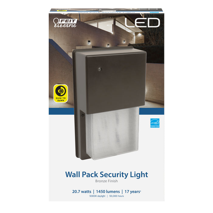 Feit Electric 10 Inch 20.7W Daylight 5000K Bronze LED Wall Pack Security Light (S10WPK/850/DD/BZ)