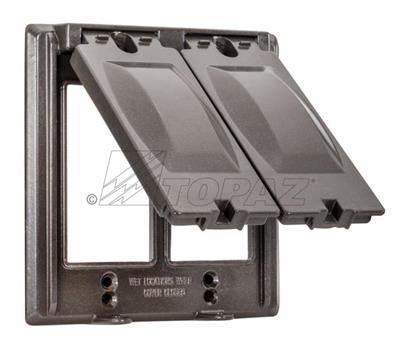 Southwire TOPAZ 2-Gang 2 Device 16-In-1 Weatherproof Cover Bronze (WC2225B)