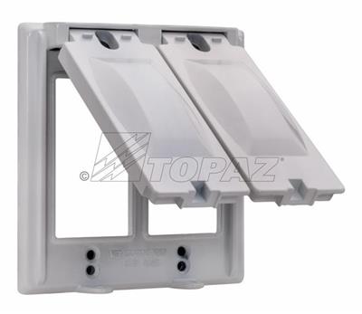 Southwire TOPAZ 2-Gang 2 Device 16-In-1 Weatherproof Cover White (WC2225W)