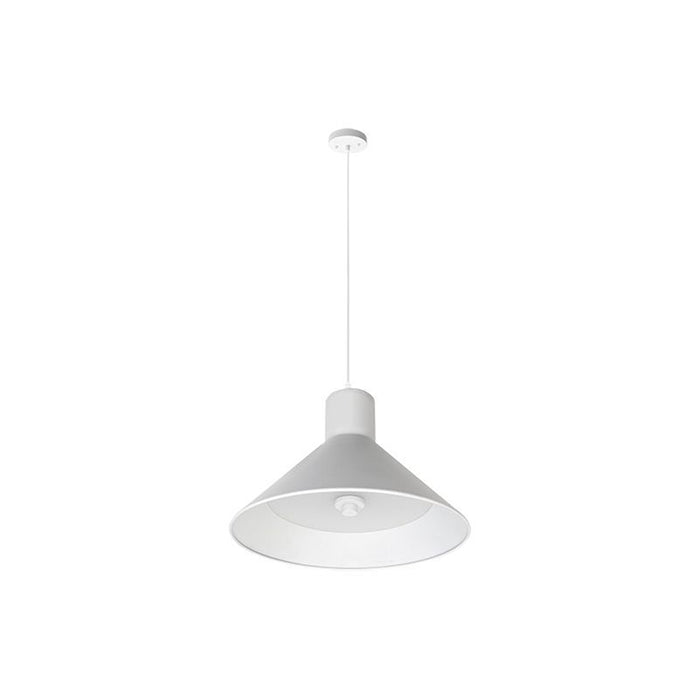 Westgate Manufacturing 12 Inch Integrated LED Modern Cone Pendant 25W 1300Lm C90 5CCT 2700K/3000K/3500K/4000K/5000K White (LCFC-MCT5-WH)