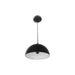 Westgate Manufacturing 12 Inch Integrated LED Modern Dome Pendant 25W 1300Lm C90 5CCT 2700K/3000K/3500K/4000K/5000K Black (LCFD-MCT5-BK)