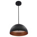 Westgate Manufacturing 12 Inch Integrated LED Modern Dome Pendant 25W 1300Lm CCT Selectable 2700K/3000K/3500K/4000K/5000K Black/Gold (LCFD-MCT5-BG)