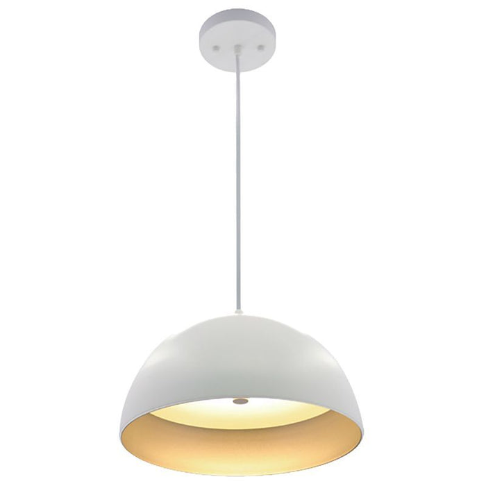 Westgate Manufacturing 12 Inch Integrated LED Modern Dome Pendant 25W 1300Lm CCT Selectable 2700K/3000K/3500K/4000K/5000K White/Silver (LCFD-MCT5-WS)