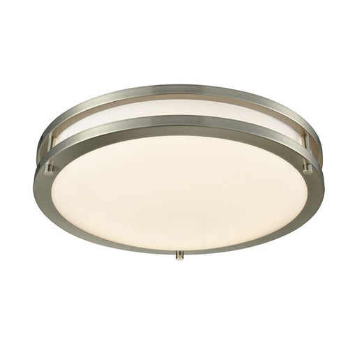 Westgate Manufacturing 12 Inch LED Double Ring Flush Mount 16W 1200Lm 5 CCT 2700K/3000K/3500K/4000K/5000K 120V R80 Dimmable Brushed Nickel (FDL-12-MCT5)